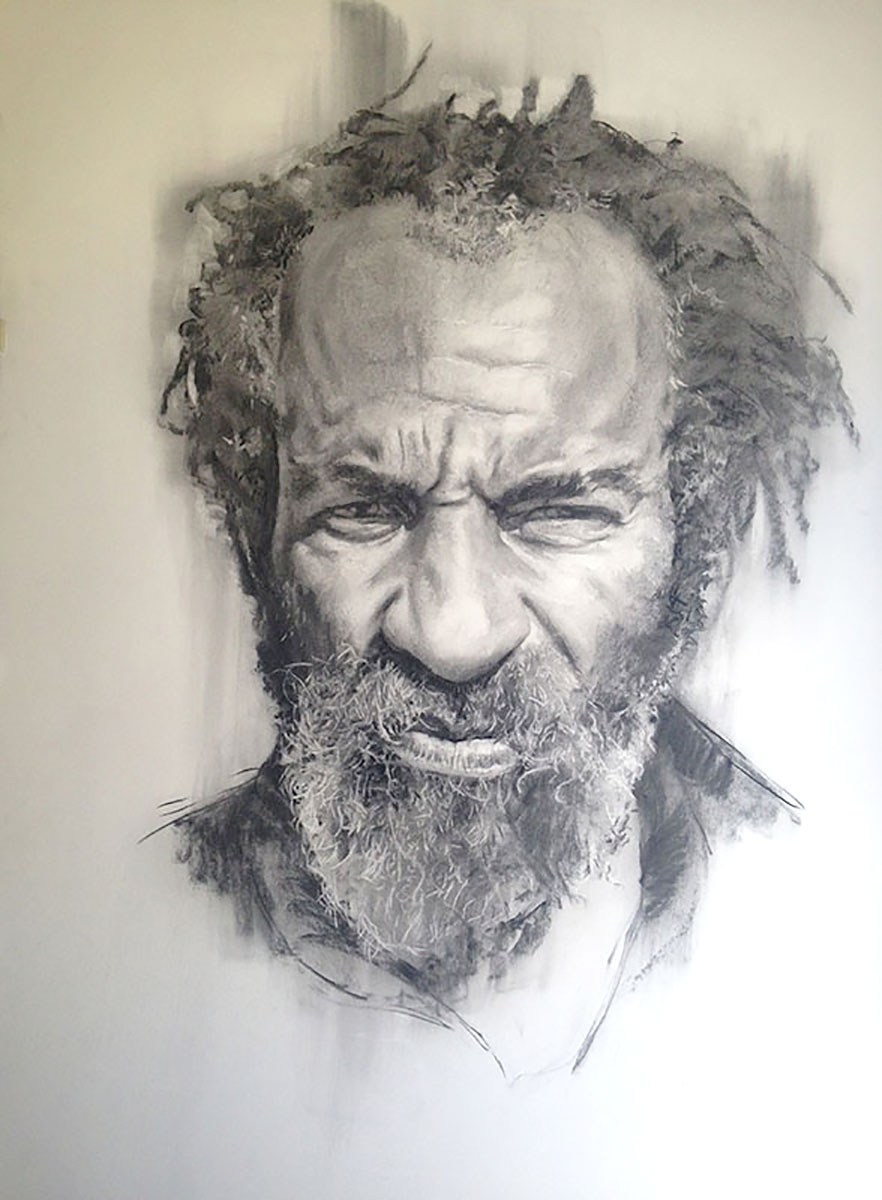 "Kevin 51" >> Drawing 45in x 50in Graphite on paper